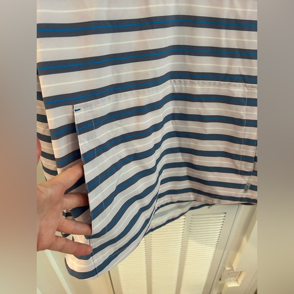 Stio hooded striped pullover rain jacket sun hoodie size medium - Picture 2 of 7